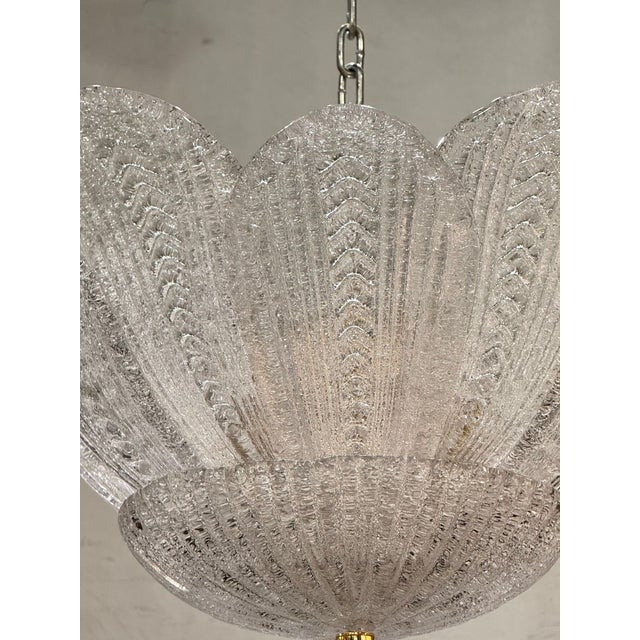 Early 21st Century Murano Clear Granola Glass Leaf Chandelier For Sale - Image 5 of 7