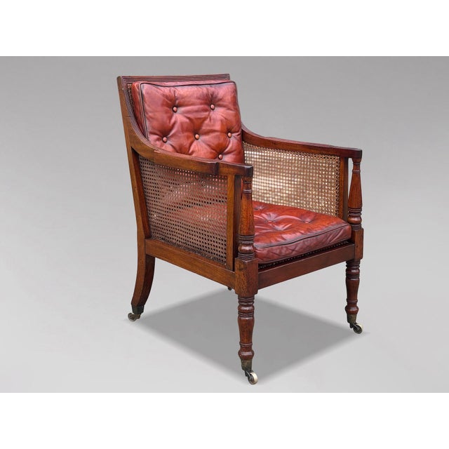 Regency Caned Mahogany Library Bergère Armchair, 1810s For Sale - Image 14 of 14
