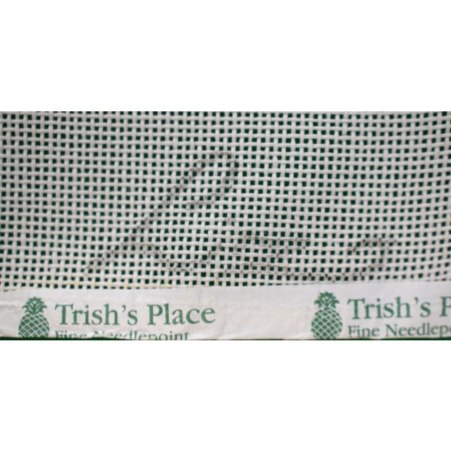 Late 20th Century Hand Painted Needlepoint Canvas W/ Fox Hunt Scene For Sale - Image 4 of 5