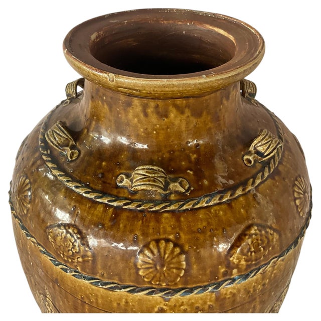 Brown Southeast Asian Qing Martaban Ware Storage Jar For Sale - Image 8 of 12