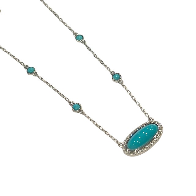 Natural Persian Turquoise Diamond Pendant Necklace 17" 14k G 13.27 TCW Certified For Sale - Image 16 of 18