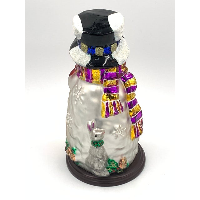 American Thomas Pacconi 14" Blown Glass Snowman Figurine For Sale - Image 3 of 5