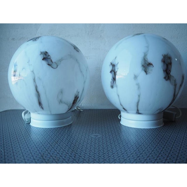 Mid-Century Sphere Table Lamps, Europe, 1970s, Set of 2 For Sale - Image 9 of 13