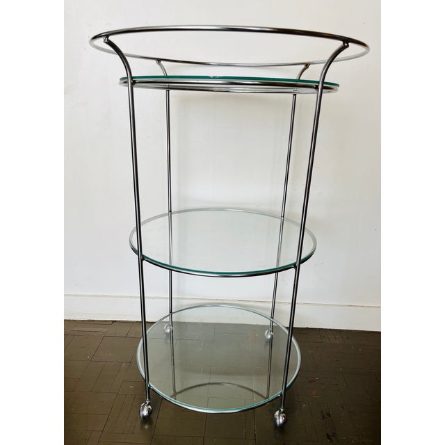 Vintage Mid Century Bar Cart 3 Tired Chrome For Sale - Image 10 of 10