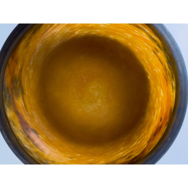 Early 20th Century Muller Frères Lunéville Art Deco Mottled Glass Vide-Poche Bowl For Sale - Image 5 of 14