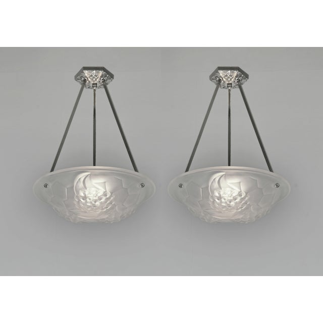 French Art Deco Pendant Light by Degue 1930 France - 4 Available For Sale - Image 12 of 12