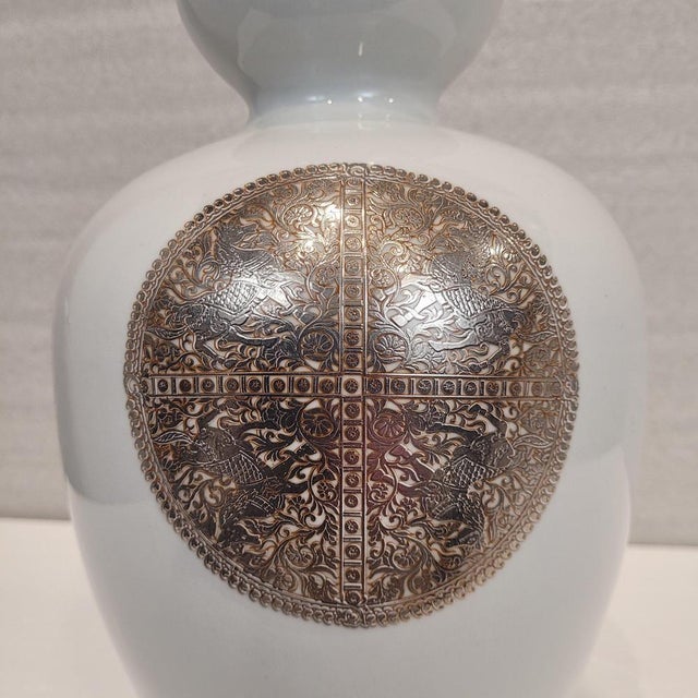 19th Century Chinese Porcelain and Silver Vase by Fabienne Jouvin, France, 1980s For Sale - Image 11 of 17