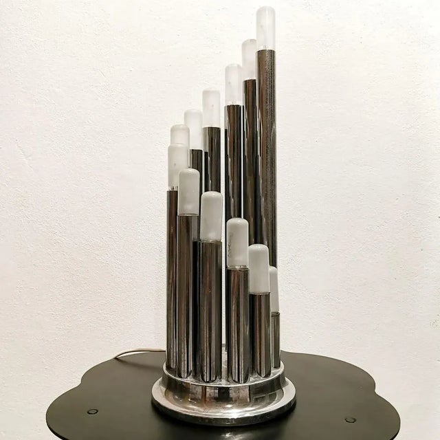 Metal Vintage Spiral Table Lamp attributed to Goffredo Reggiani for Reggiani, 1970s For Sale - Image 7 of 8