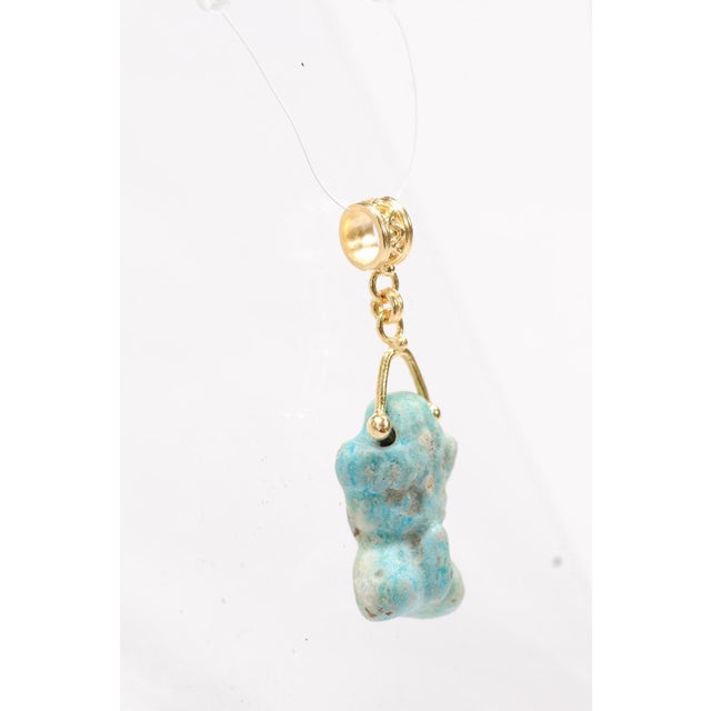 Metal An Egyptian Faience Blue Charm Pendant For Sale - Image 7 of 10
