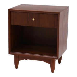 Kroehler Custom Crafted Deep Walnut Nightstand For Sale