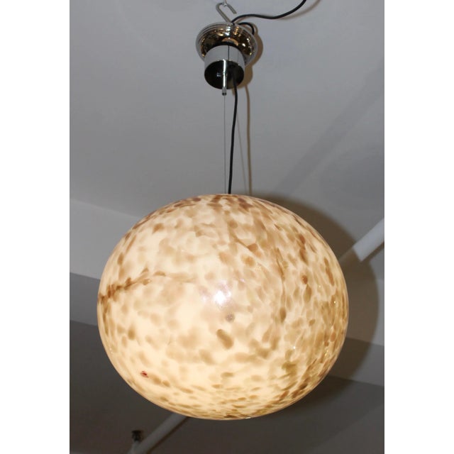 Cream Murano Glass Large Pendant For Sale - Image 8 of 13
