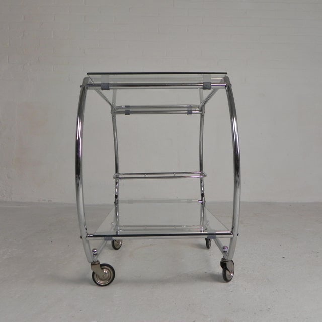 Art Deco Chrome Serving Cart, 1950s For Sale - Image 9 of 18