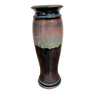 1980s Bill Campbell Signed Pottery Vase For Sale