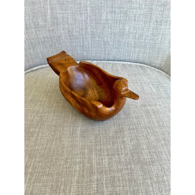 Vintage Carved Wood Duck Trinket Bowl – Part of Lazy Susan Set For Sale In Seattle - Image 6 of 8