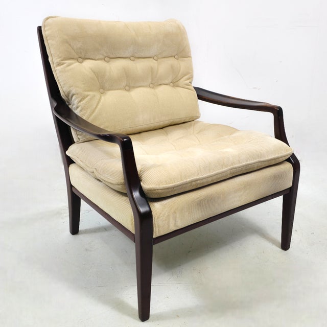 Club Chairs in Beige Corduroy, 1970s, Set of 2 For Sale - Image 4 of 6