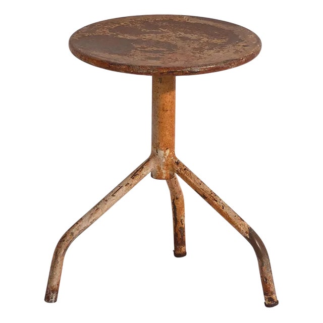 Industrial Style Metal Stool, 1950 For Sale