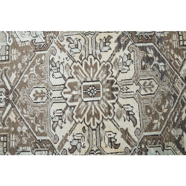 1960s Vintage Persian Handmade Wool Cotton Light Brown Area Rug For Sale - Image 9 of 11