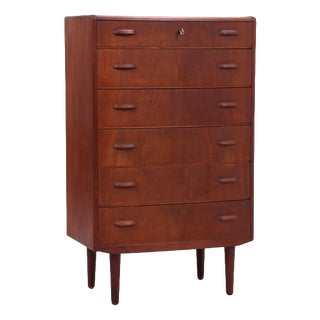Mid-Century Teak Chest of 6 Drawers For Sale