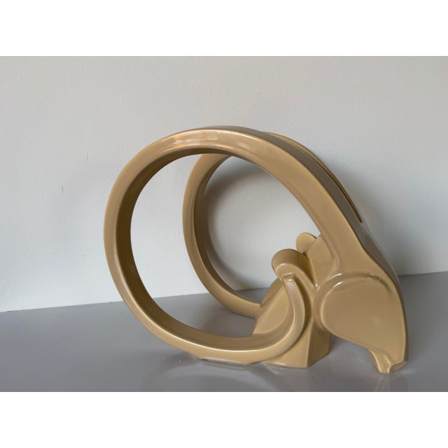 1980s Jaru Glazed Ceramic Gazelle / Ram’s Head Sculpture For Sale In Miami - Image 6 of 12