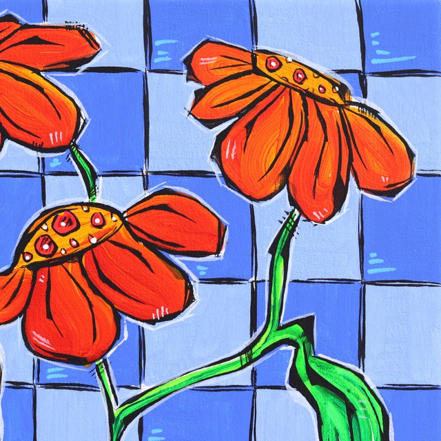 Abstract Sunflower - Abstract Vibrant Colorful Botanical Still Life Original Artwork by Jonjo Elliott For Sale - Image 3 of 9