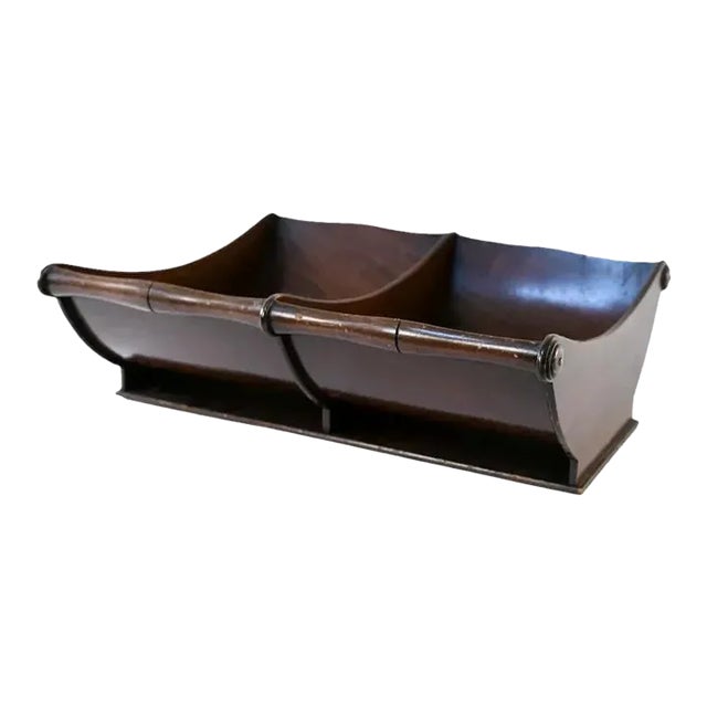 Antique 19th Century English Regency Mahogany Sleigh Form Cheese Coaster Centerpiece For Sale