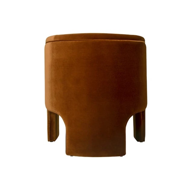 2020s Matthew Izzo Home Lansky Rust Velvet Barrel Chair For Sale - Image 5 of 7