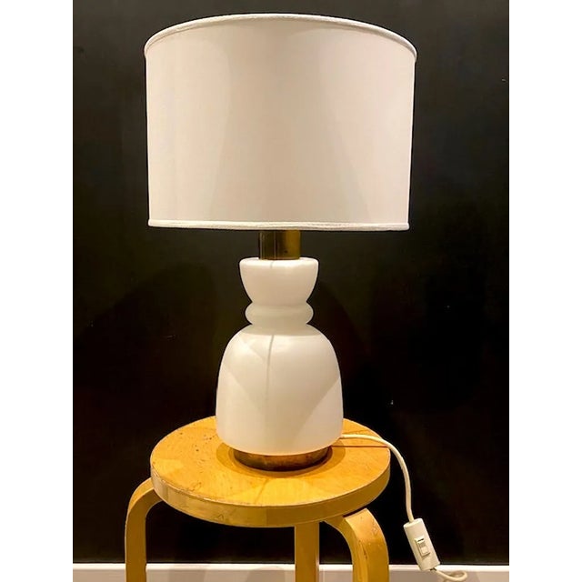 1950s 1950s Stilnovo Cased Glass and Brass Table Lamp For Sale - Image 5 of 13