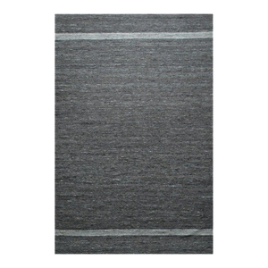 8x10 Gray Handwoven Wool Subtle Linear Banding Geometric Modern Carpet Rug
