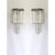 Luxury italian contemporary wall sconces in clear triedro with a chromed belt. set of two wall sconces , an italian piece...