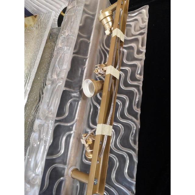Gold Sandblasted Murano Glass and Brass Wall Sconce, 2000s For Sale - Image 8 of 9
