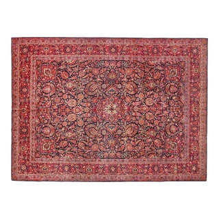 1910 Antique Persian Kashan Dabir Oriental Carpet, with Medallion & Soft Colors For Sale