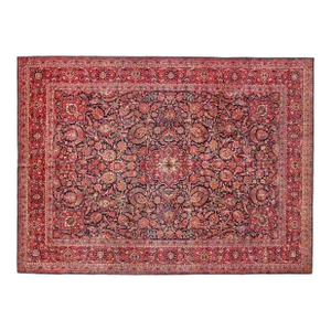 1910 Antique Persian Kashan Dabir Oriental Carpet, with Medallion & Soft Colors