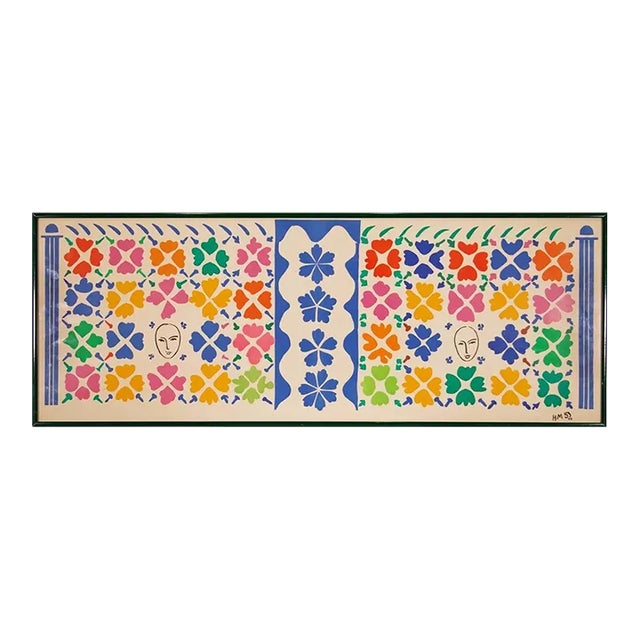 Henri Matisse "Large Decoration With Masks" Vintage MCM Lithographic Poster For Sale