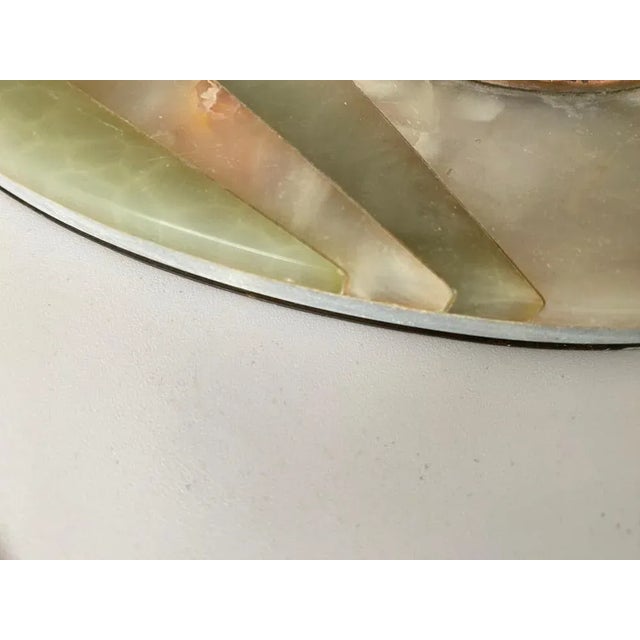 1940s Art Deco Decorative Wall Plate in Onyx and Brass, France, 1940s For Sale - Image 5 of 11