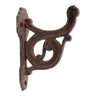 Antique Art Deco Black Cast Iron Wall Hook For Sale