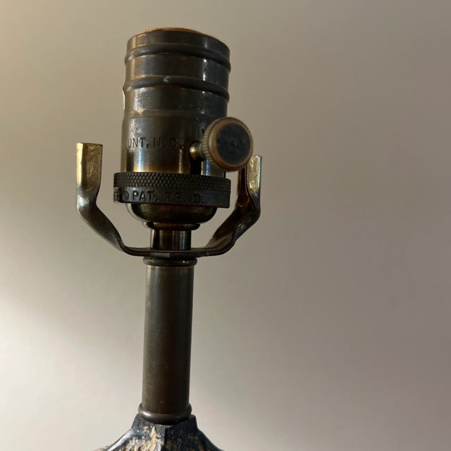 Wood Vintage Japanese Cast Iron Pagoda Lamp For Sale - Image 7 of 10