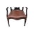 Traditional Georgian Style Mahogany Armchair W/ Leather Upholstery & Brass Edging For Sale - Image 3 of 8