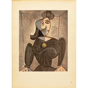 1943 After Pablo Picasso "Portrait", First Edition Period Parisian Offset Lithograph