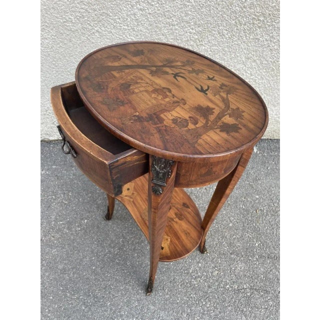 Antique Inlaid Kidney Shaped Table For Sale - Image 5 of 18