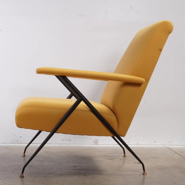 Mid-Century Modern Vintage Mid Century Italian Gio Ponti Style Armchair For Sale - Image 3 of 8