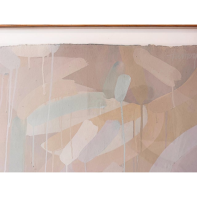 Wood Late 20th Century Carol Cohen Hamoy Abstract Gouache Painting, Handmade Paper #2 For Sale - Image 7 of 11