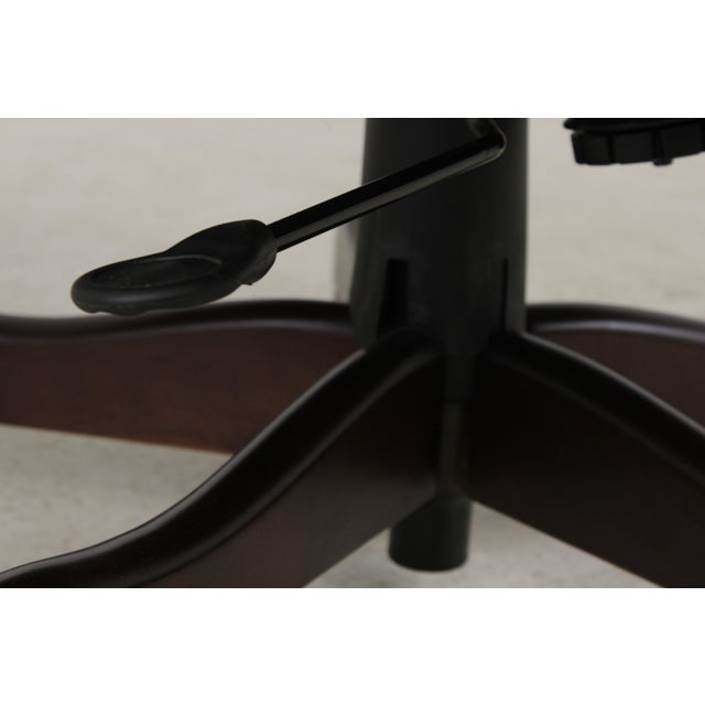 Vintage Green Leather Mahogany Swivel Desk Chair For Sale - Image 13 of 13