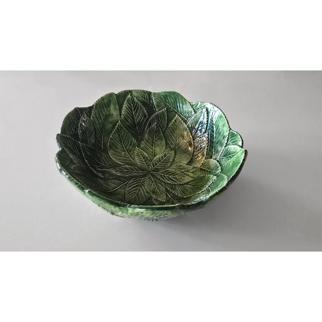 1960s 1960s Vietri Foglia Leonardo Italian Earthenware Serving Set - 13 Pieces For Sale - Image 5 of 10