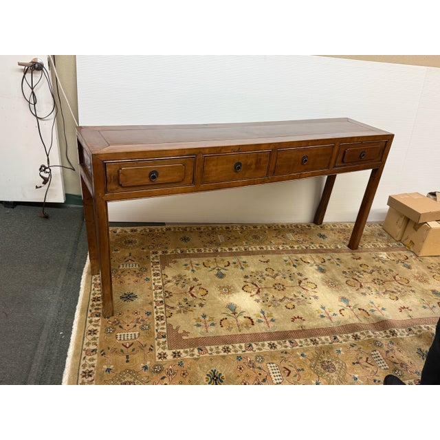 Brown Asian Wood Console Table, Antique For Sale - Image 8 of 11