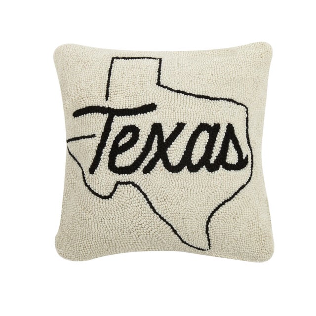 Contemporary Texas Hook Pillow, 16" x 16" For Sale - Image 3 of 3