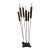 Torch-Cut Brutalist Iron Cattail Table or Floor Sculpture, 1960s For Sale