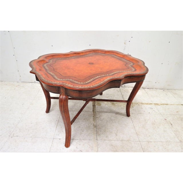 English Regency Style Leather Butlers Tray Coffee Table For Sale - Image 11 of 11