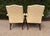 Traditional Pale Buttercream Yellow Damask Carved Mahogany Martha Washington Library Living Room Chairs, a Pair For Sale - Image 6 of 12