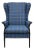 1960s Blue Plaid Parker Knoll Wing Armchair For Sale