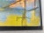 This is a mid century abstract Impressionist oil on canvas city scape. This oil painting is presented in a painted black...